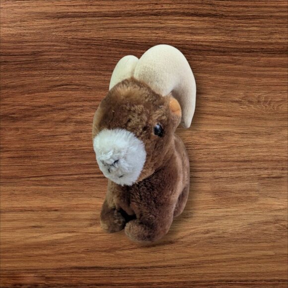 vintage Russ Ram Goat Plush Stuffed Animal toy Brown 6" - Picture 3 of 9